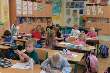 Prvňáčci z 1.A a jejich 1.měsíc ve škole
